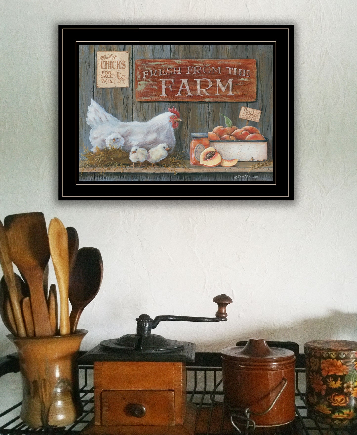 Fresh from the Farm 3 Black Framed Print Wall Art