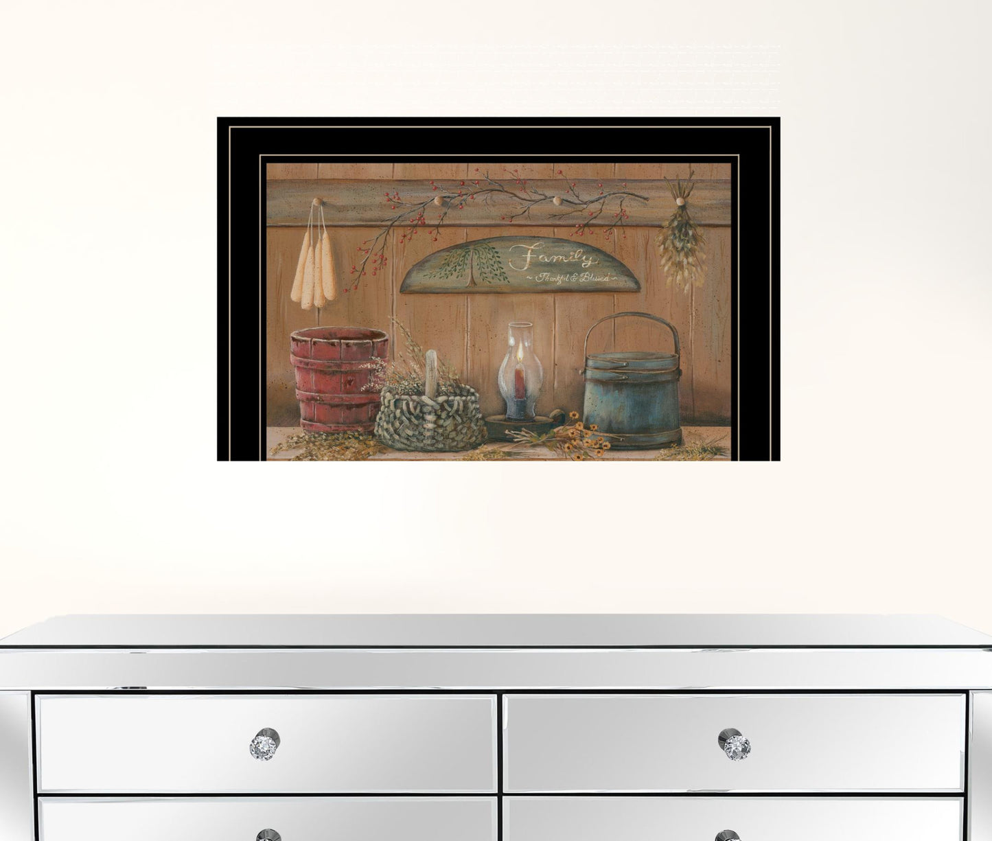 Treasures on the Shelf I 3 Black Framed Print Wall Art