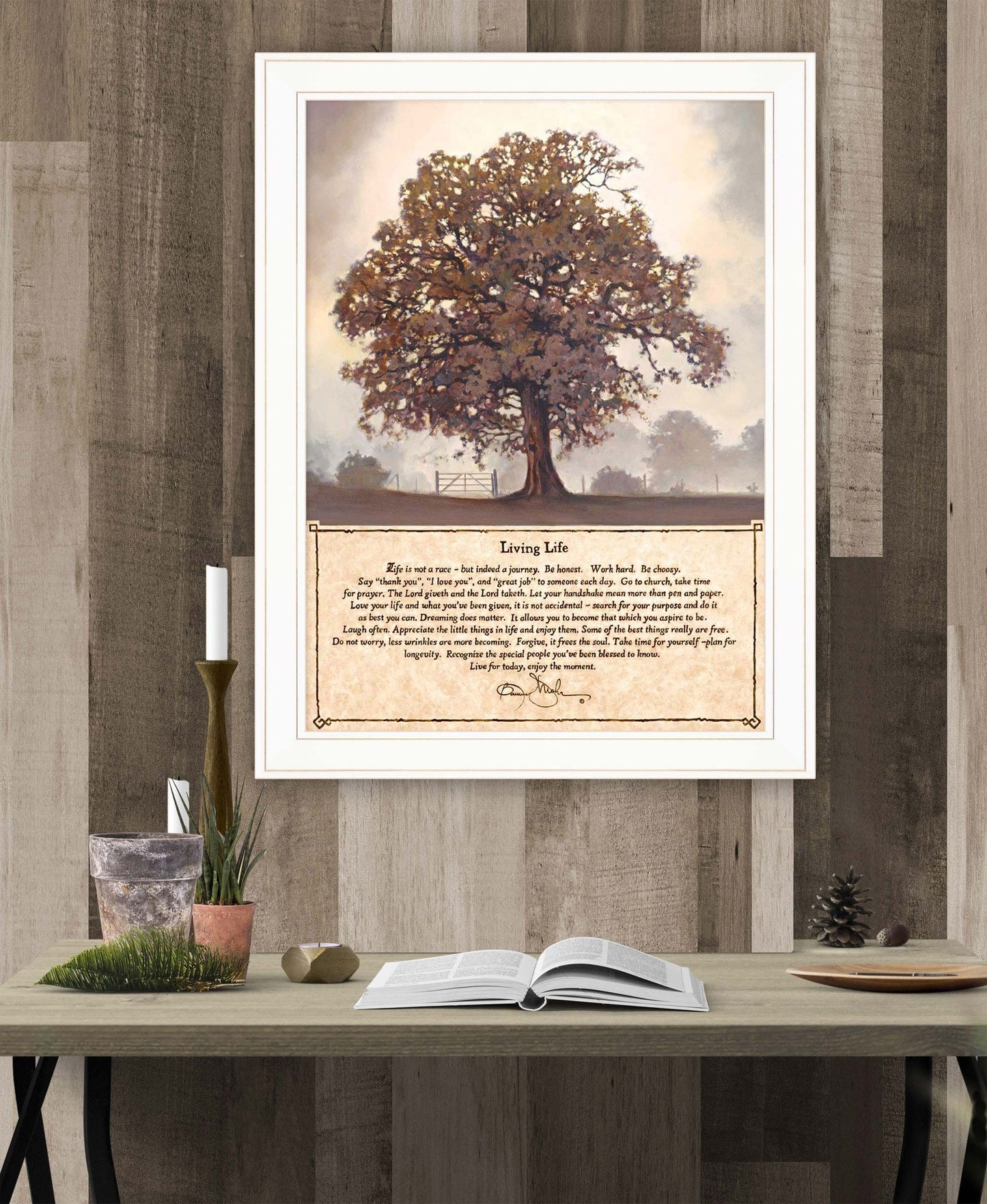 Living Life 13 White Framed Print Wall Art