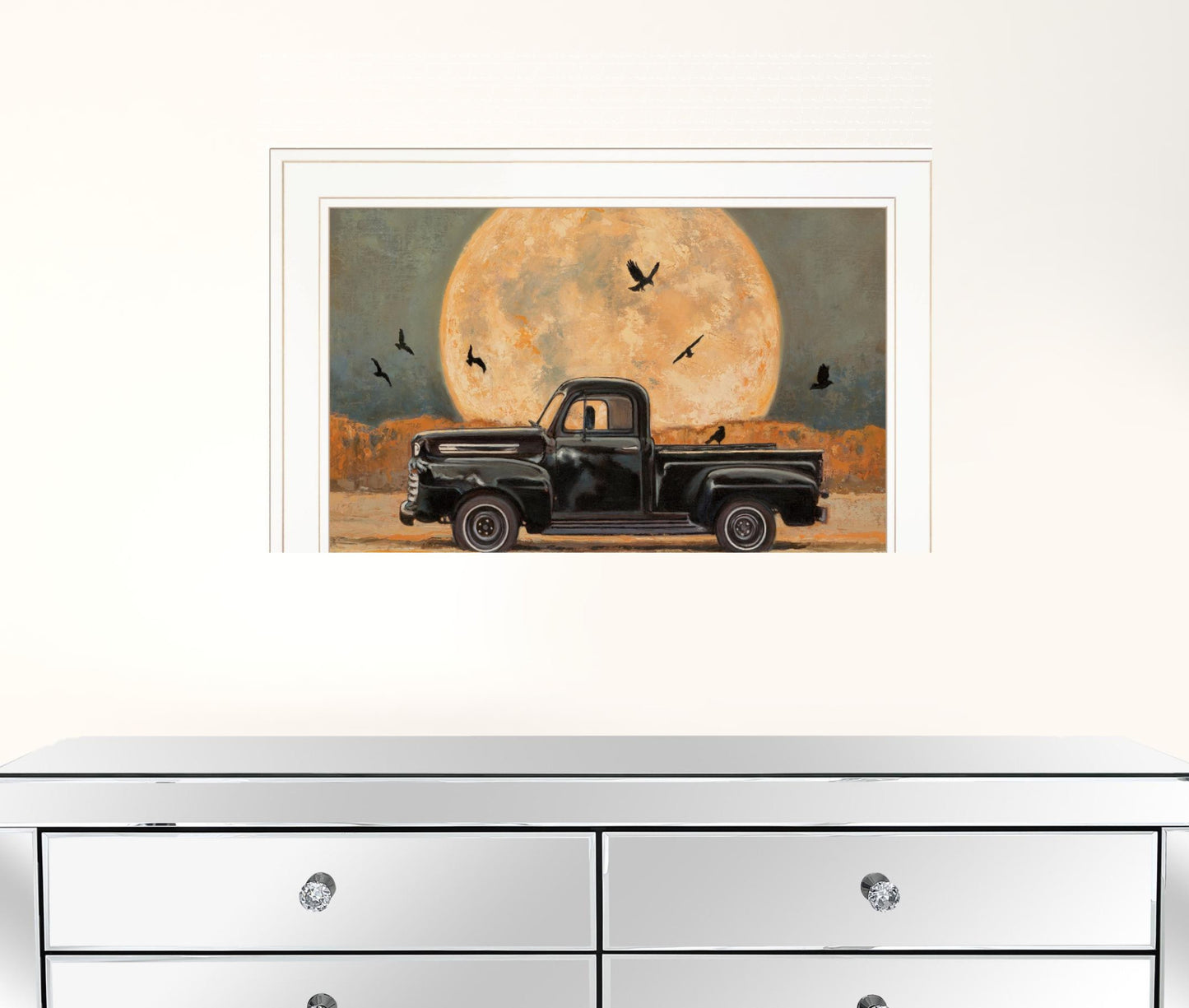 Harvest Moon 3 White Framed Print Wall Art