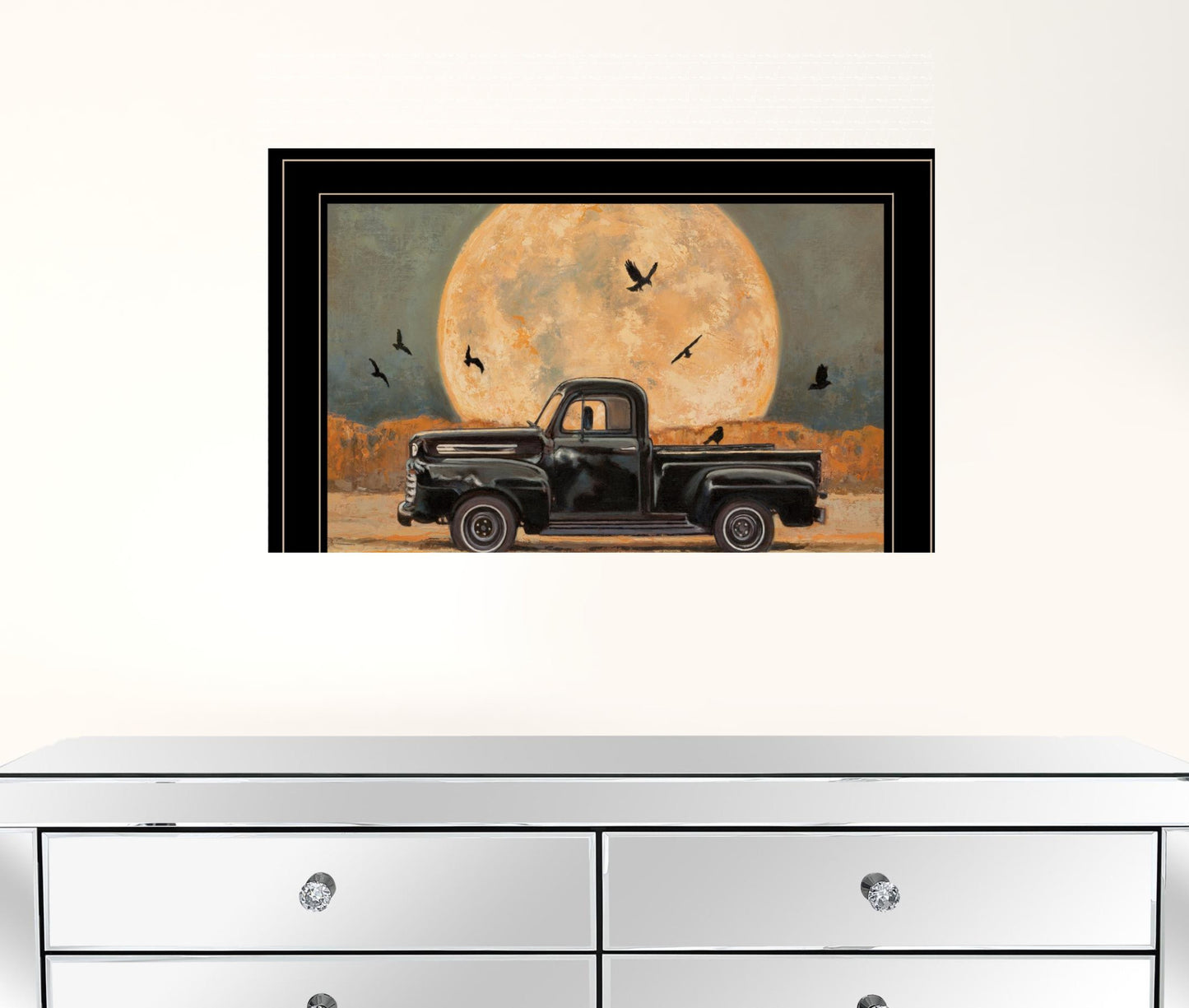 Harvest Moon 4 Black Framed Print Wall Art