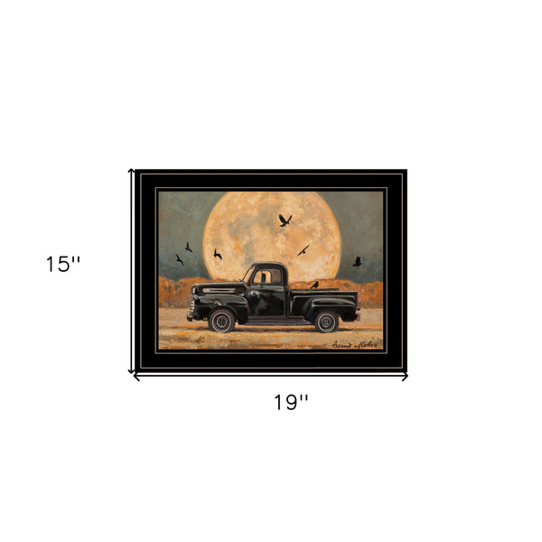 Harvest Moon 4 Black Framed Print Wall Art