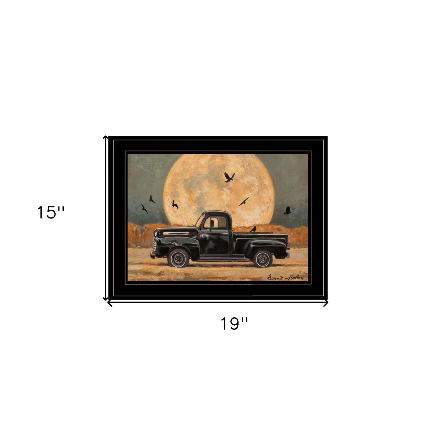 Harvest Moon 4 Black Framed Print Kitchen Wall Art