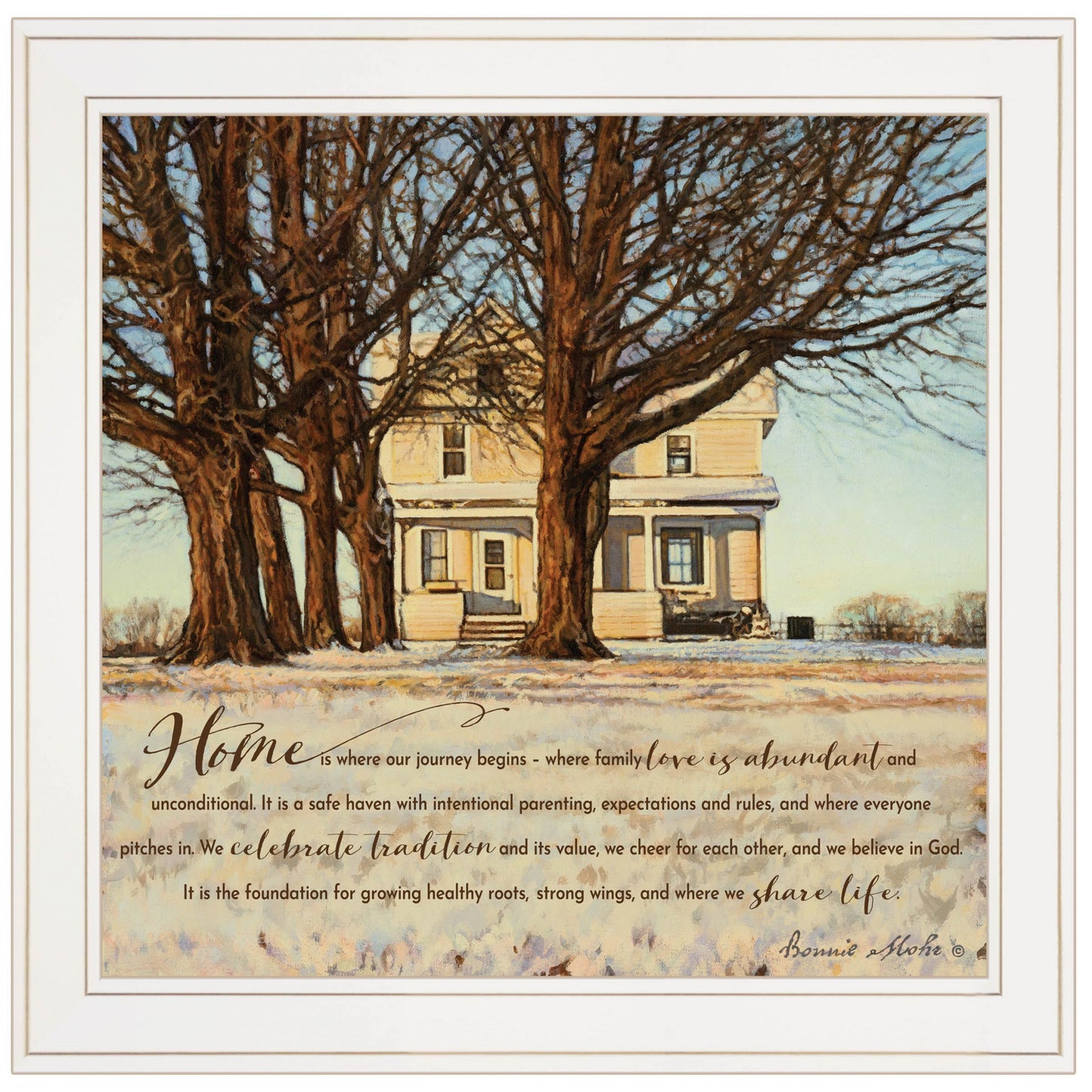 Home 1 White Framed Print Wall Art