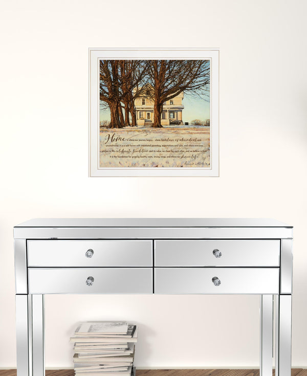 Home 1 White Framed Print Wall Art