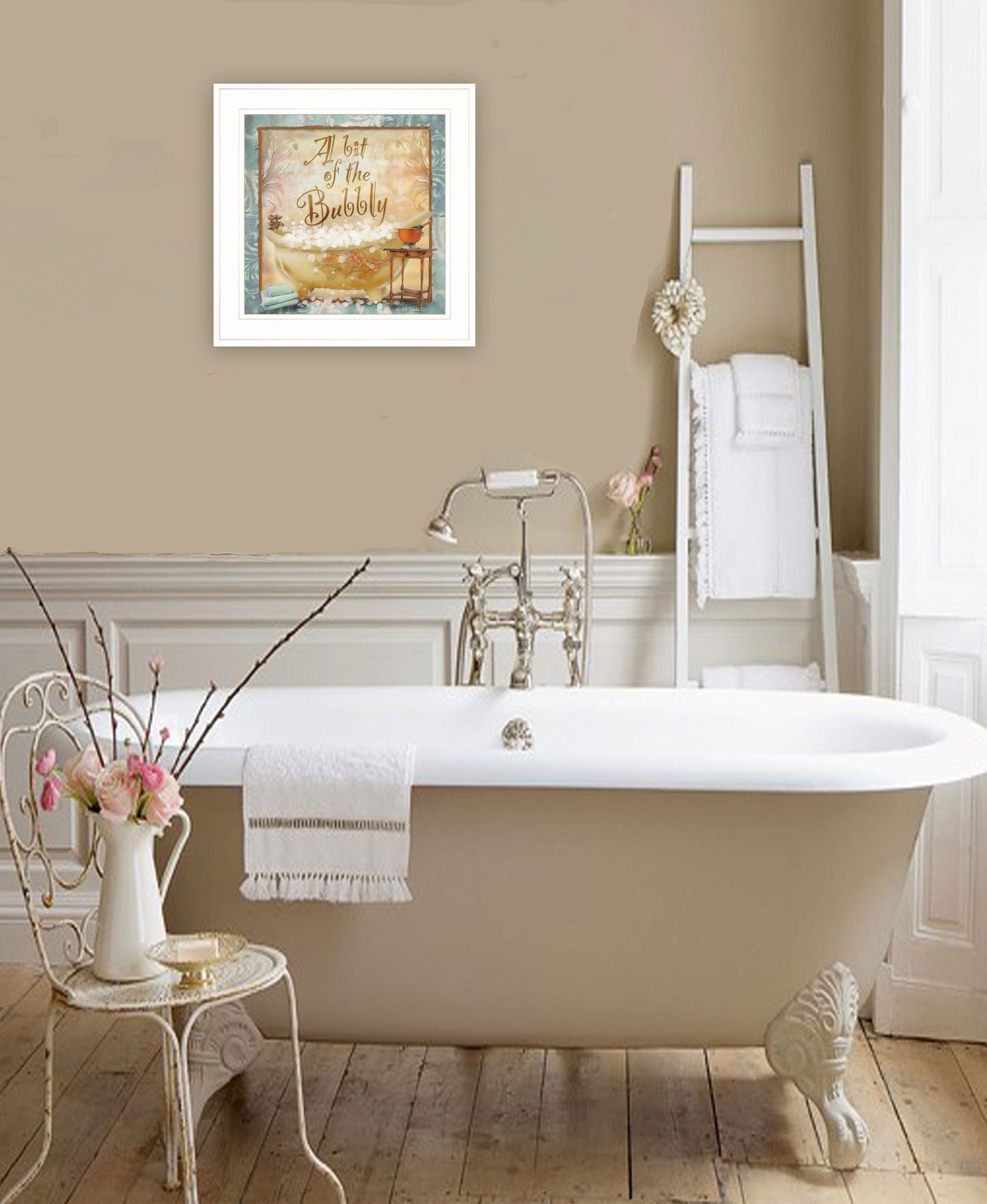 A Bit Of Bubbly 1 White Framed Print Wall Art