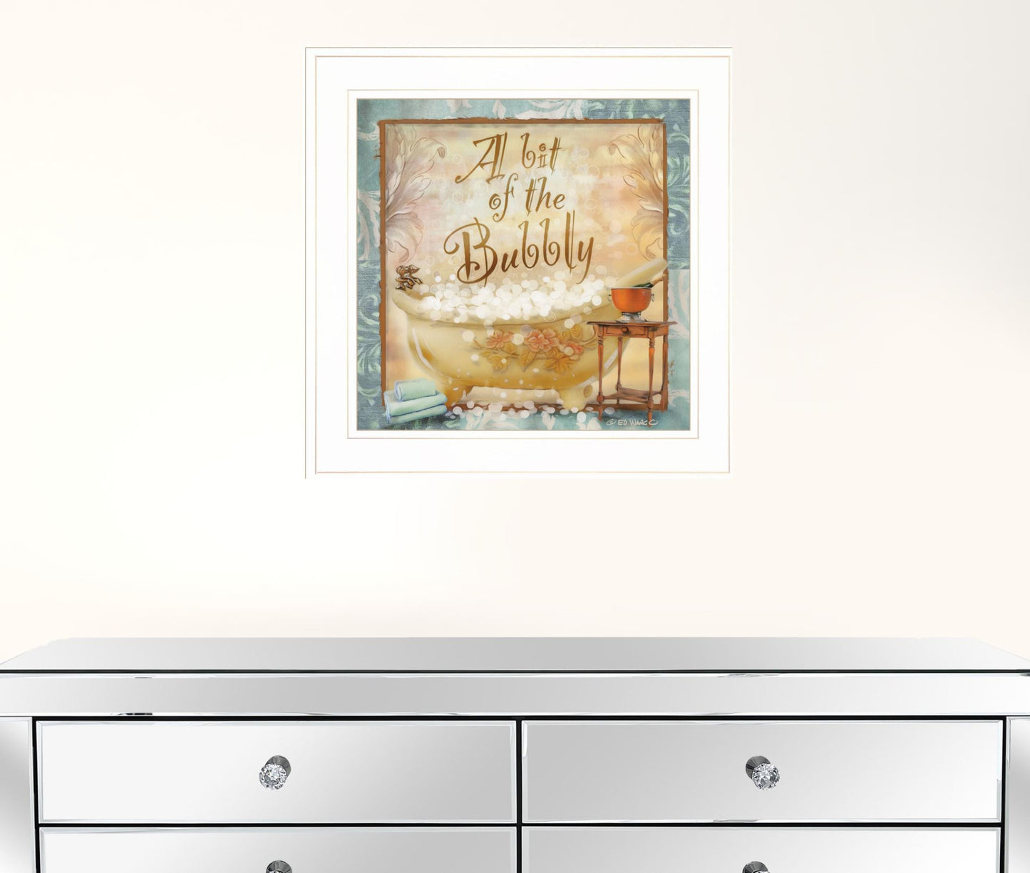 A Bit Of Bubbly 1 White Framed Print Wall Art