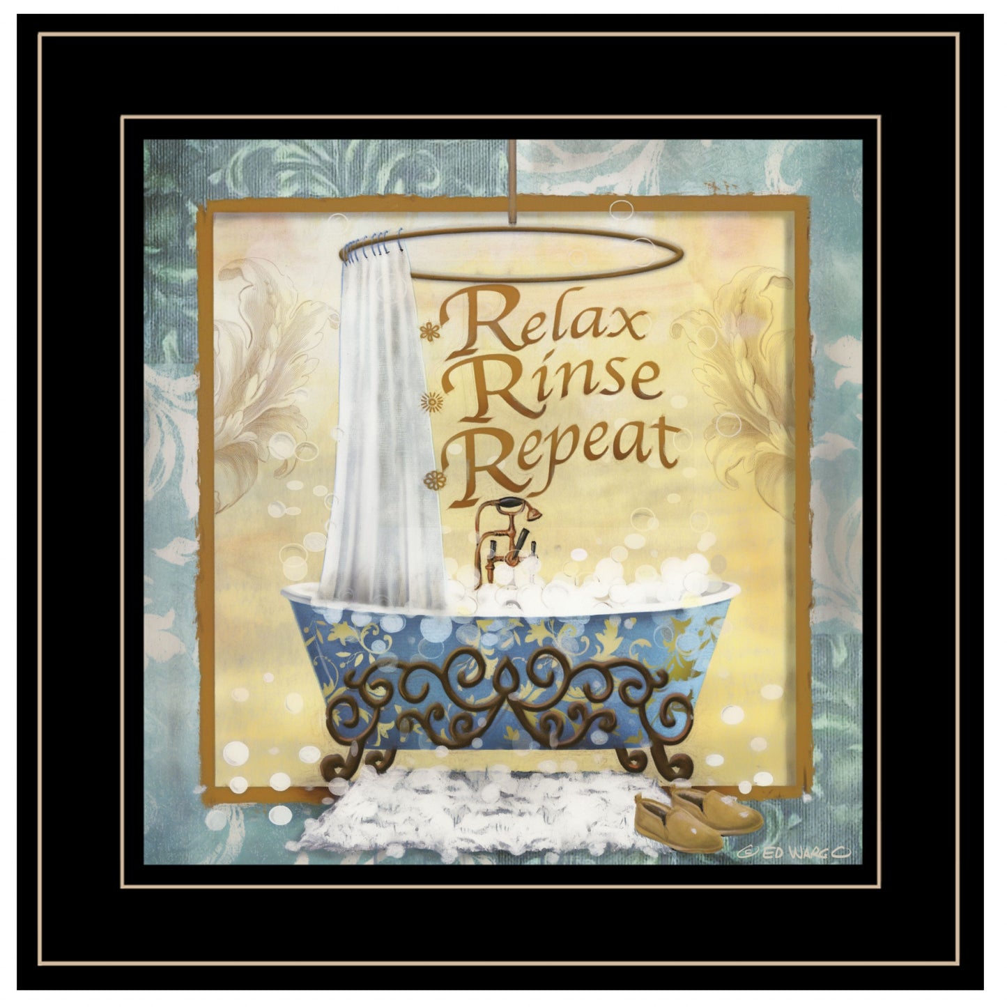 Relax Rinse Repeat 2 Black Framed Print Wall Art