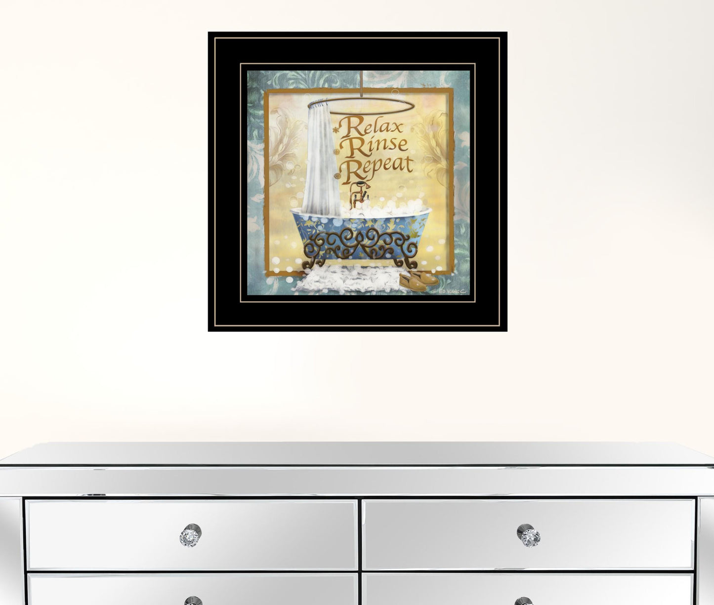 Relax Rinse Repeat 2 Black Framed Print Wall Art