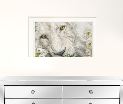 Dandy Lion 2 White Framed Print Wall Art