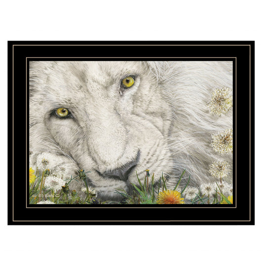 Dandy Lion 3 Black Framed Print Wall Art