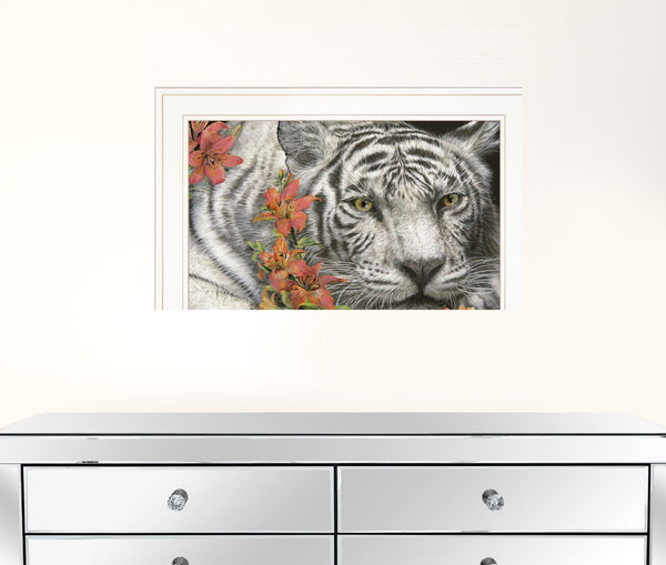 Tiger Lily 2 White Framed Print Wall Art