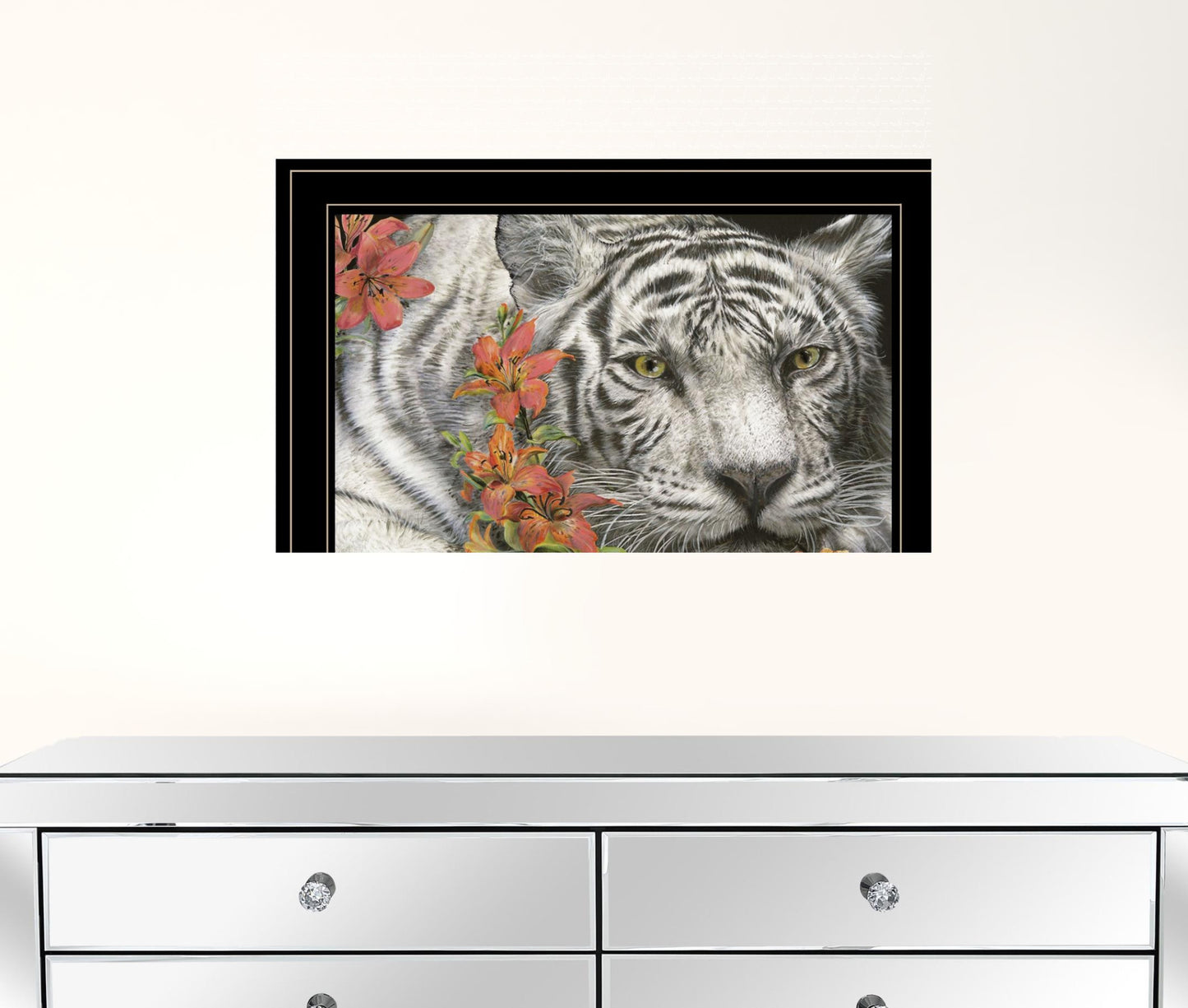 Tiger Lily 3 Black Framed Print Wall Art