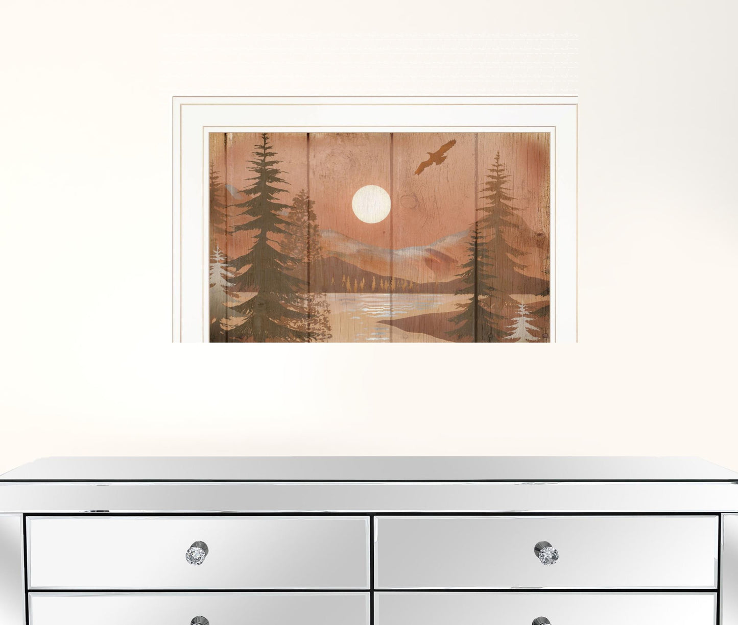 Full Moon II White Framed Print Wall Art