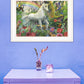 Rainbow Unicorn 2 White Framed Print Wall Art