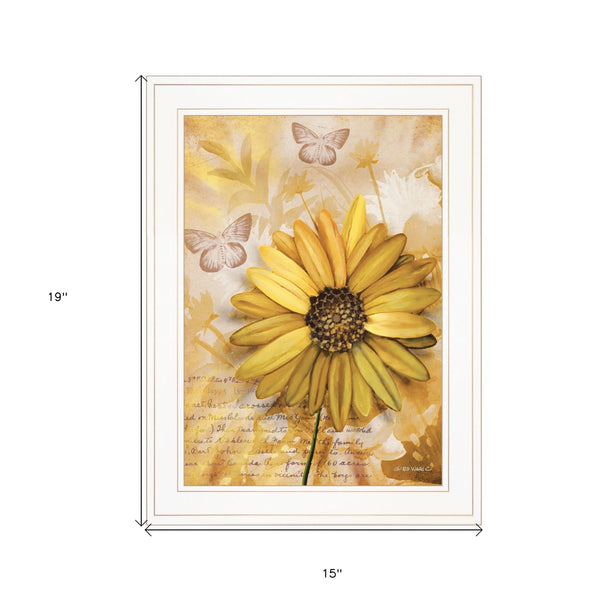 Flowers & Butterflies II 2 White Framed Print Wall Art