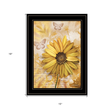 Flowers & Butterflies II 3 Black Framed Print Wall Art