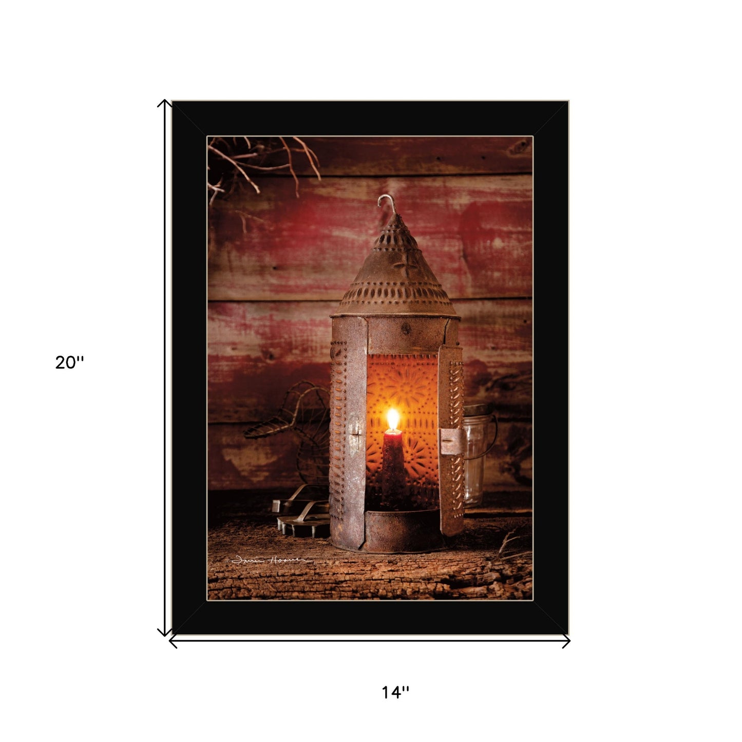 Tinners Lantern 3 Black Framed Print Wall Art