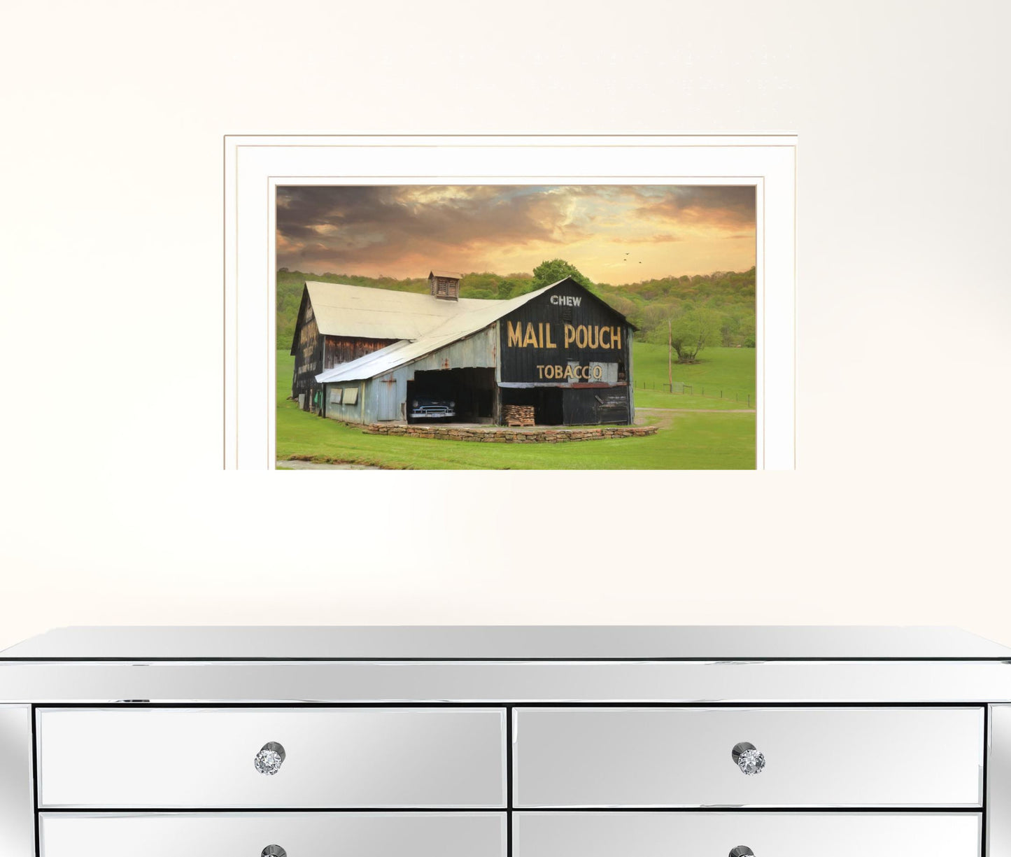 Mail Pouch Barn 4 White Framed Print Wall Art