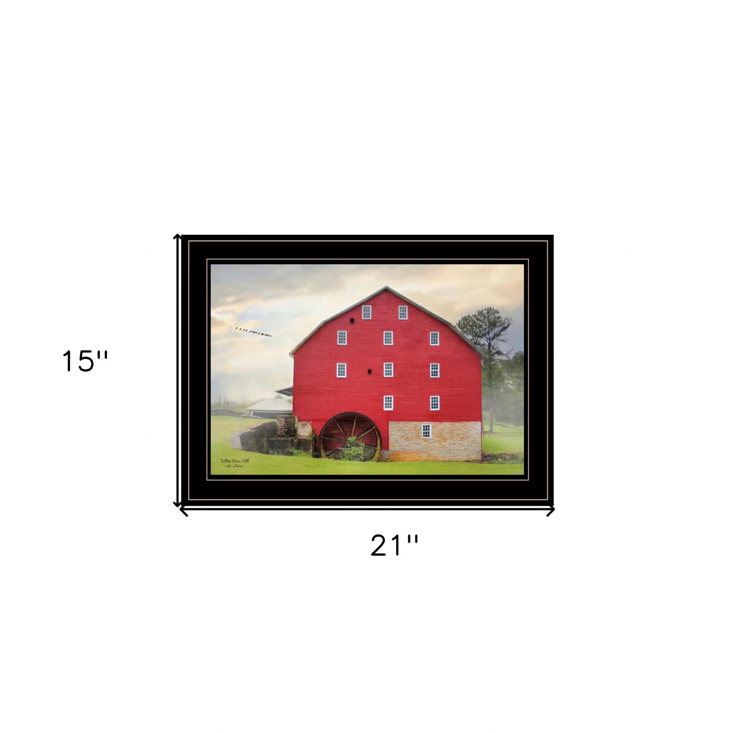 Willow Grove Mill 3 Black Framed Print Wall Art