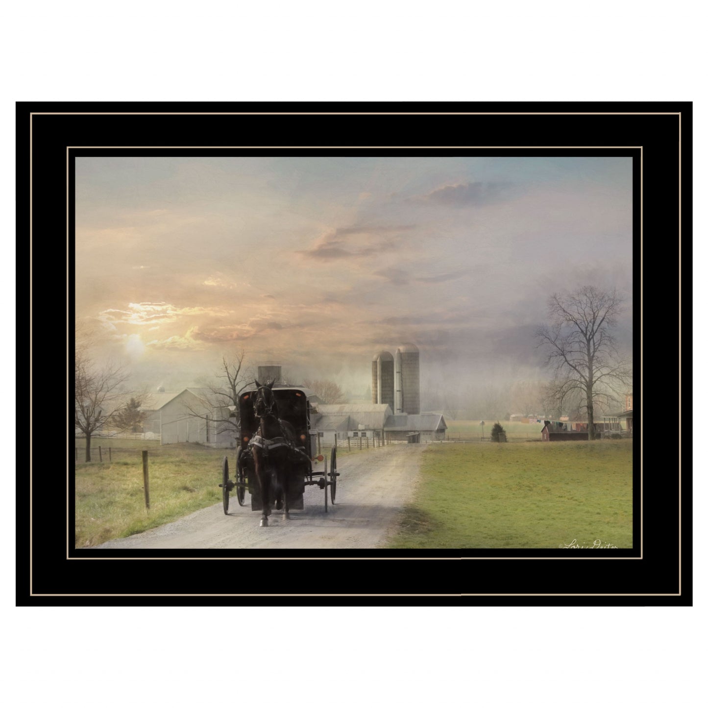 Morning Exercise 3 Black Framed Print Wall Art