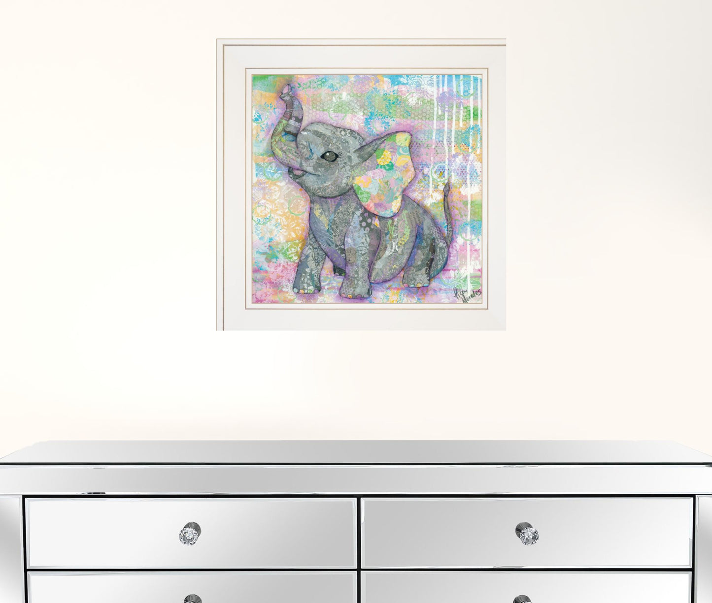 Elephant II 2 White Framed Print Wall Art