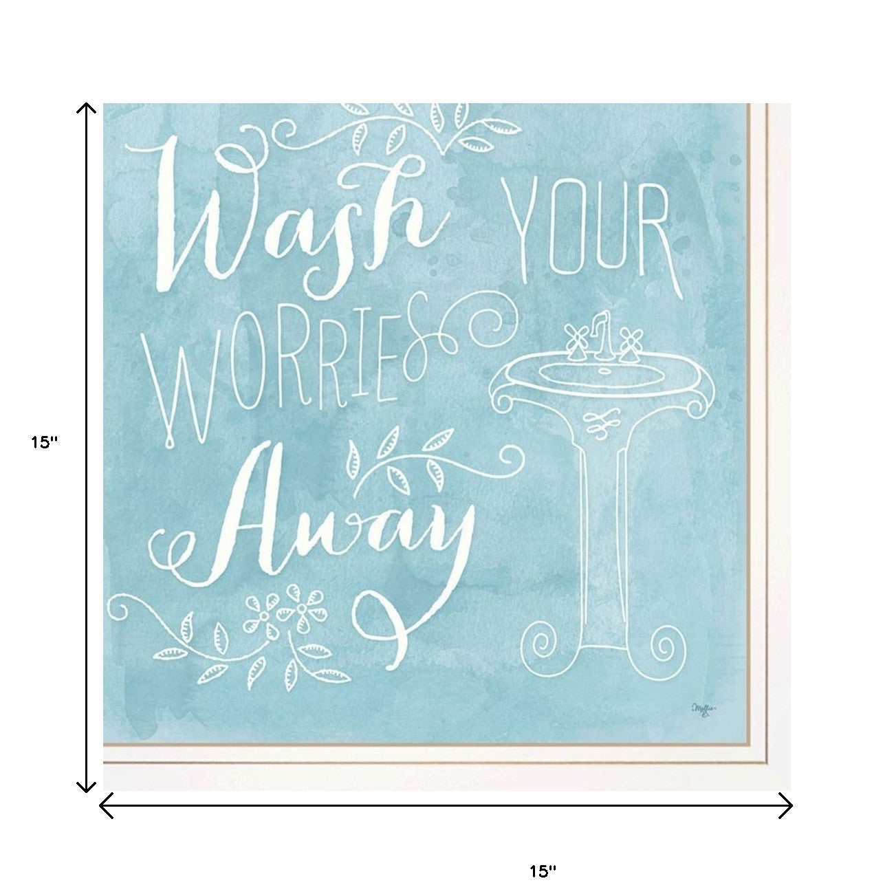 Set Of Three Wash 1 White Framed Print Bathroom Wall Art