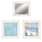 Set Of Three Wash 3 White Framed Print Bathroom Wall Art