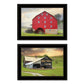 Set Of Two Mail Pouch Barn and Mill 2 Black Framed Print Wall Art