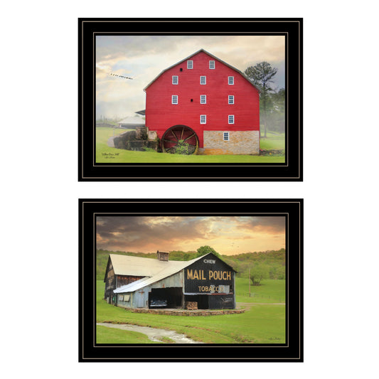 Set Of Two Mail Pouch Barn and Mill 2 Black Framed Print Wall Art