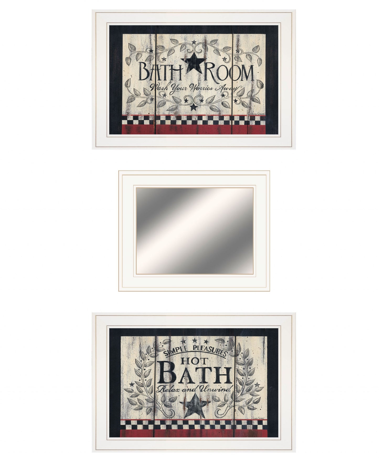 Set Of Three Hot Bath 11 White Framed Print Bathroom Wall Art