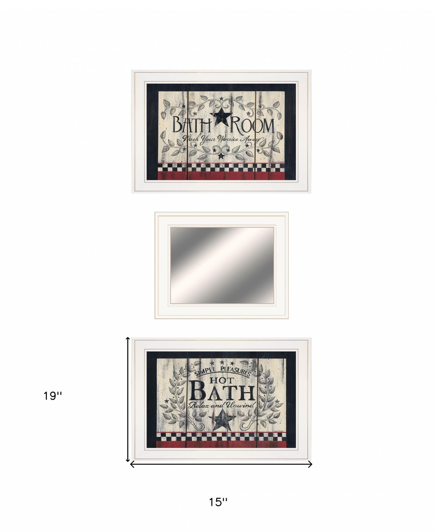 Set Of Three Hot Bath 11 White Framed Print Bathroom Wall Art