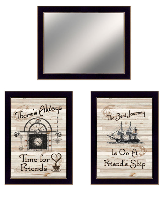 Set Of Three Friendship Journey 4 Black Framed Print Kitchen Wall Art