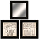 Set Of Three Soak and Unwind 4 Black Framed Print Bathroom Wall Art