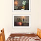 Set Of Two Country Candlelight 4 White Framed Print Wall Art