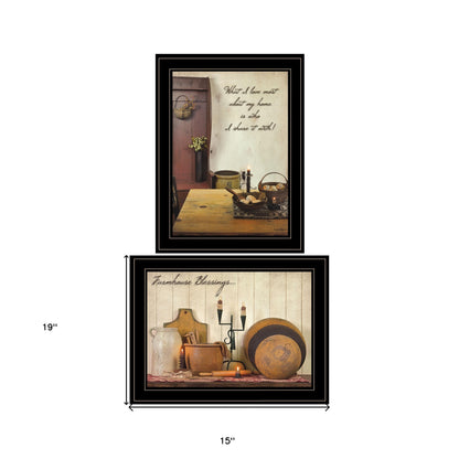 Set Of Two What I Love Most 2 Black Framed Print Kitchen Wall Art