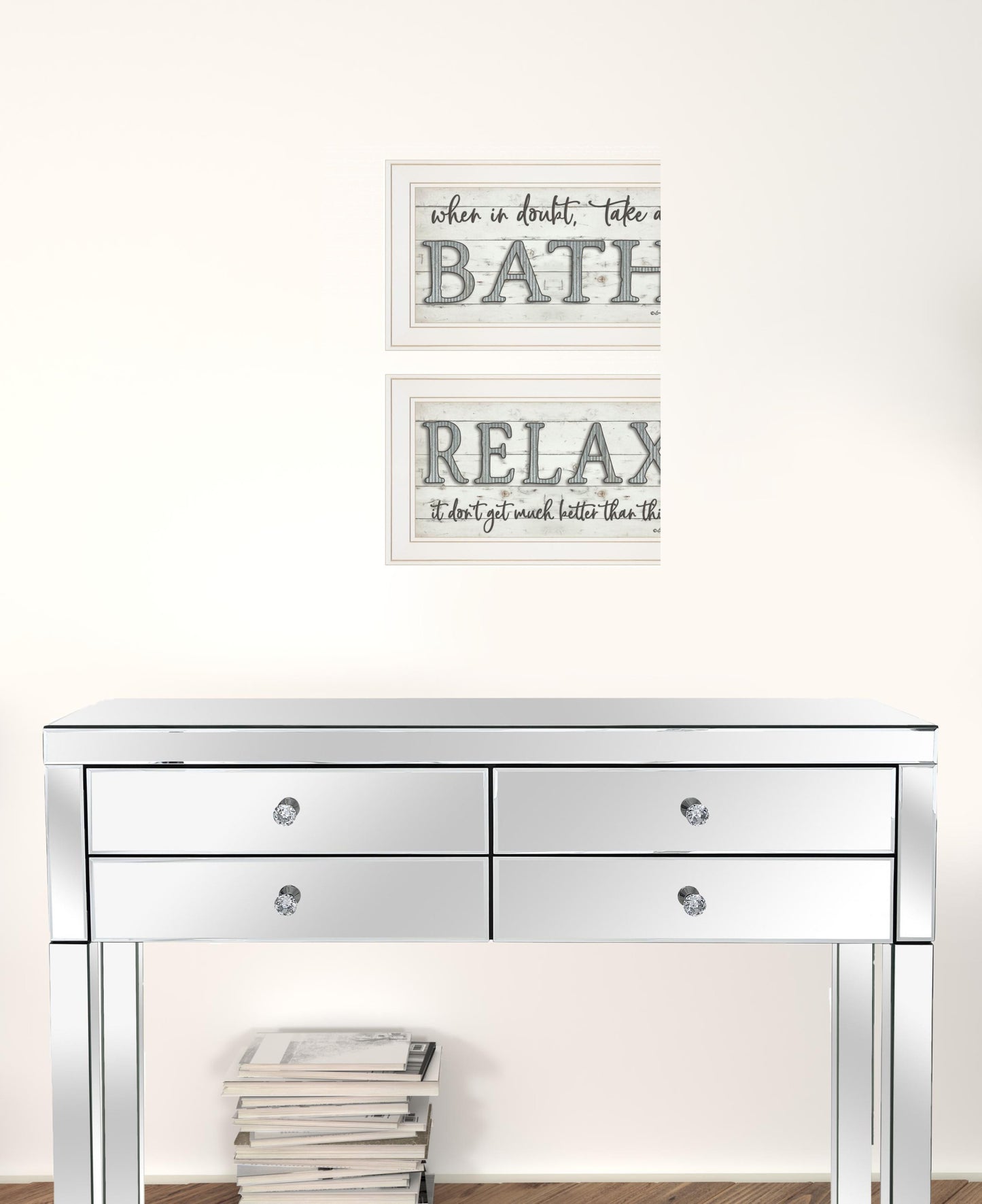 Set Of Two When in Doubt Take A Bath Relax Framed Print Bathroom Wall Art