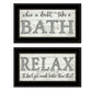 Set Of Two Bath Relax 2 Black Framed Print Bathroom Wall Art