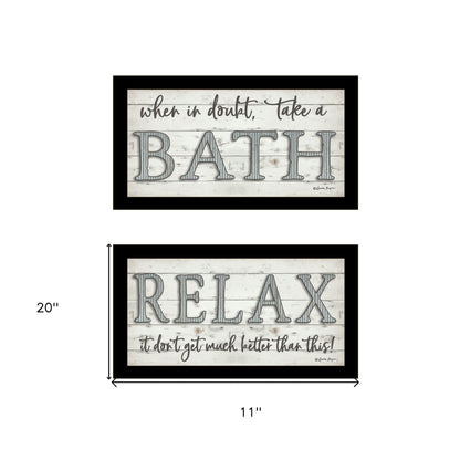 Set Of Two Bath Relax 3 Black Framed Print Bathroom Wall Art