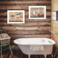 Set Of Two Country Bath III White Framed Print Bathroom Wall Art