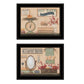 Set Of Two Country Bath III 2 Black Framed Print Bathroom Wall Art