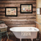 Set Of Two Country Bath III 2 Black Framed Print Bathroom Wall Art