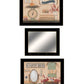 Set Of Three Wash Room Black Frame Bathroom Wall Art with Hooks