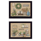 Set Of Two Bath Time 3 Black Framed Print Bathroom Wall Art