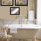 Set Of Three Bath Time 3 Black Framed Print Bath Wall Art with Mirror