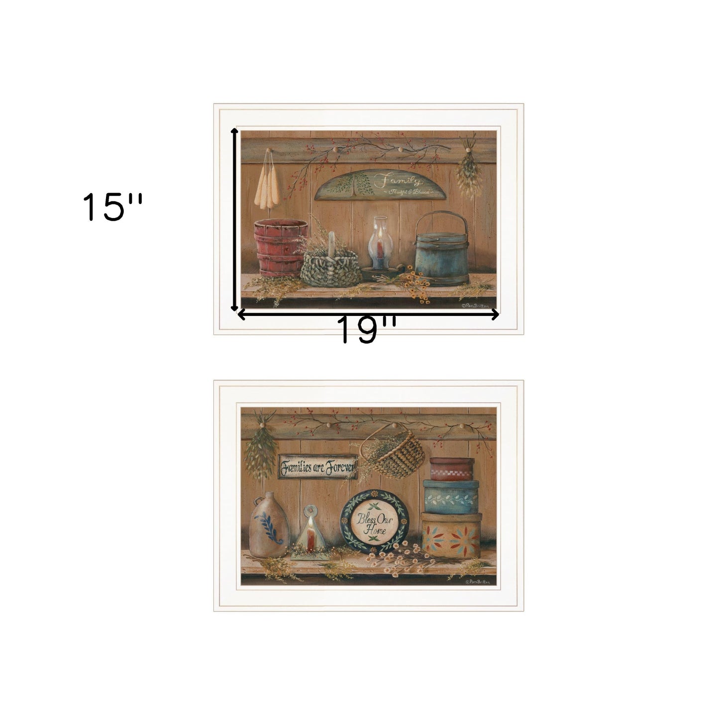 Set Of Two Shelf Treasures 1 White Framed Print Wall Art