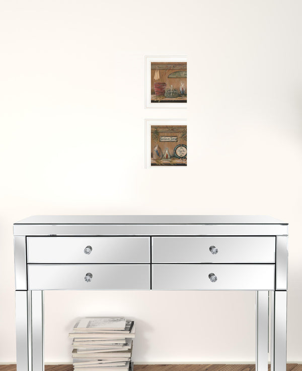 Set Of Two Shelf Treasures 1 White Framed Print Wall Art