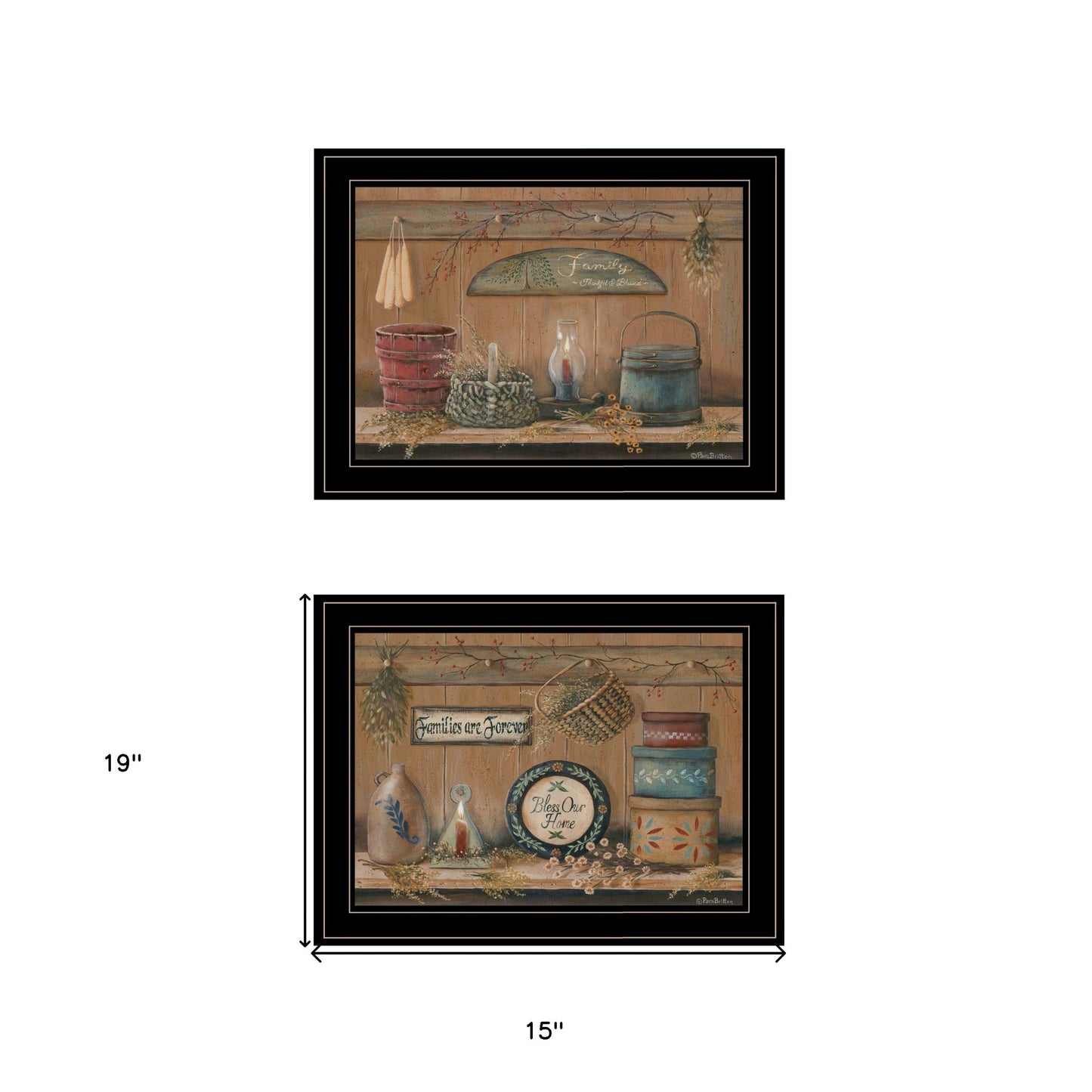 Set Of Two Shelf Treasures 2 Black Framed Print Wall Art