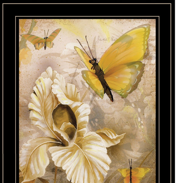 Set Of Three Butterflies 2 Black Framed Print Wall Art