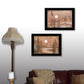Set Of Two Full Moon I and II 2 Black Framed Print Wall Art